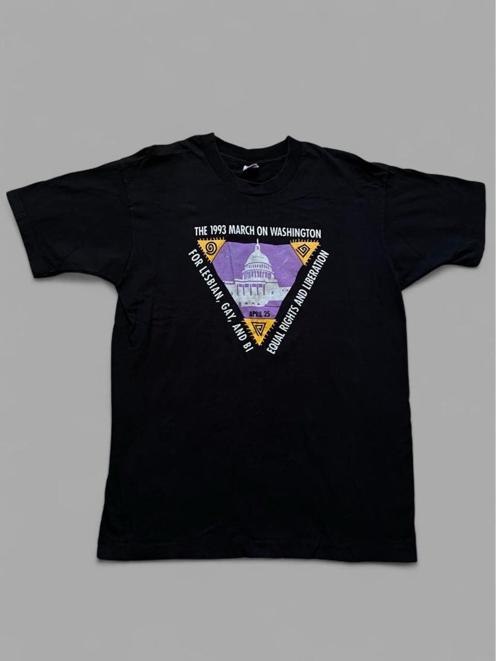 Vintage 1993 The March on Washington LGBTQ Gay Queer Pride T-Shirt. Size XL.